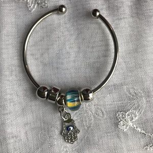 4 For $20 Hamsa Silver Bangle Bracelet